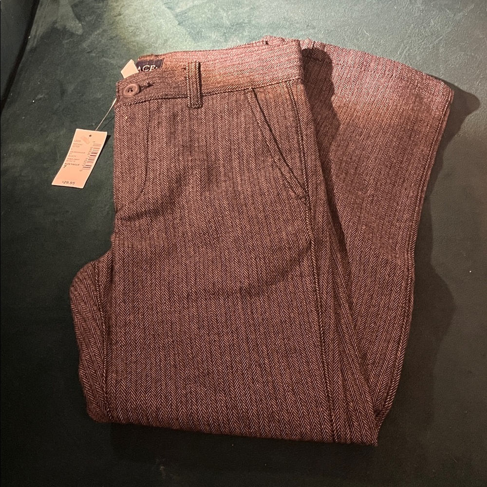 Kids Blue Herringbone Pants